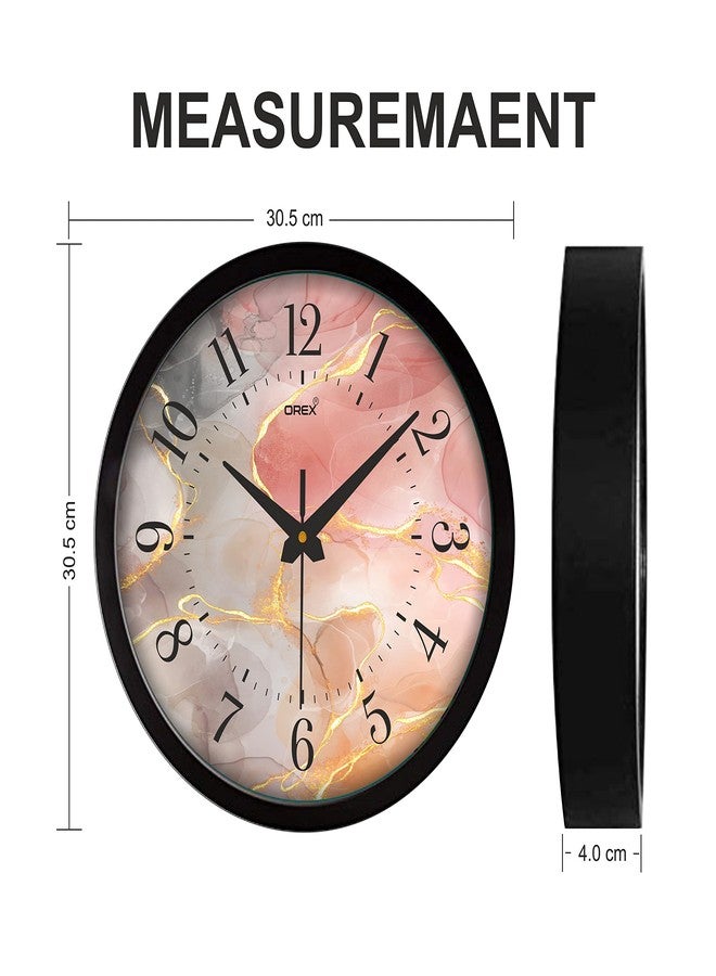 OREX 12 Inch Modern Stylish Plastic Classic Wall Clock for Living Room Decor | Analog Clock for Classroom, Bedroom, Kitchen, Office, School (Black Ring) - Image 4